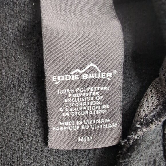 Eddie Bauer Men's Black/Grey 1/4 Zip Fleece Pullover, Size Medium - Picture 5 of 7